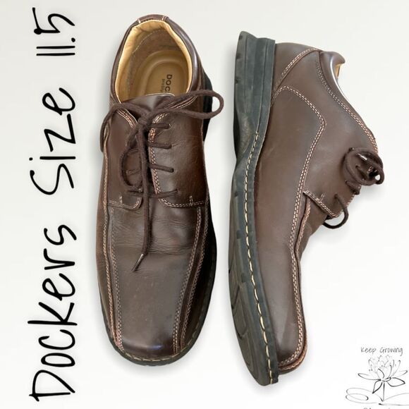 Dockers Brown Leather Men’s Loafers - Size 11.5 - Picture 2 of 8